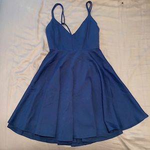 BLUE COCKTAIL/CASUAL DRESS WITH PRETTY BACK